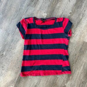 Forever 21 Red & Navy Striped T-Shirt Medium Soft - Memorial Day Fourth of July